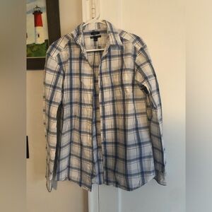 GAP Classic Fit Blue and White Check Shirt